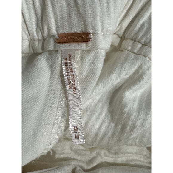 Free People Margate Pleated Paperbag Trouser Pant, Cream / White, Women, Medium - Picture 7 of 10